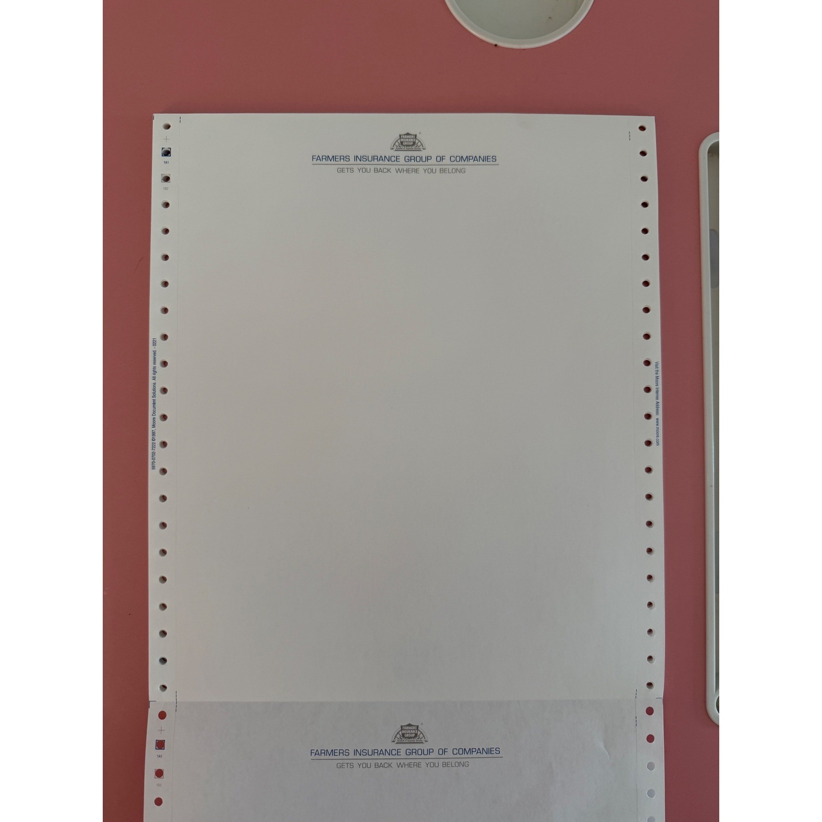 200 Pages Continuous Feed Dot Matrix Paper 9.5×11 Tractor Feed Vintage 1980s