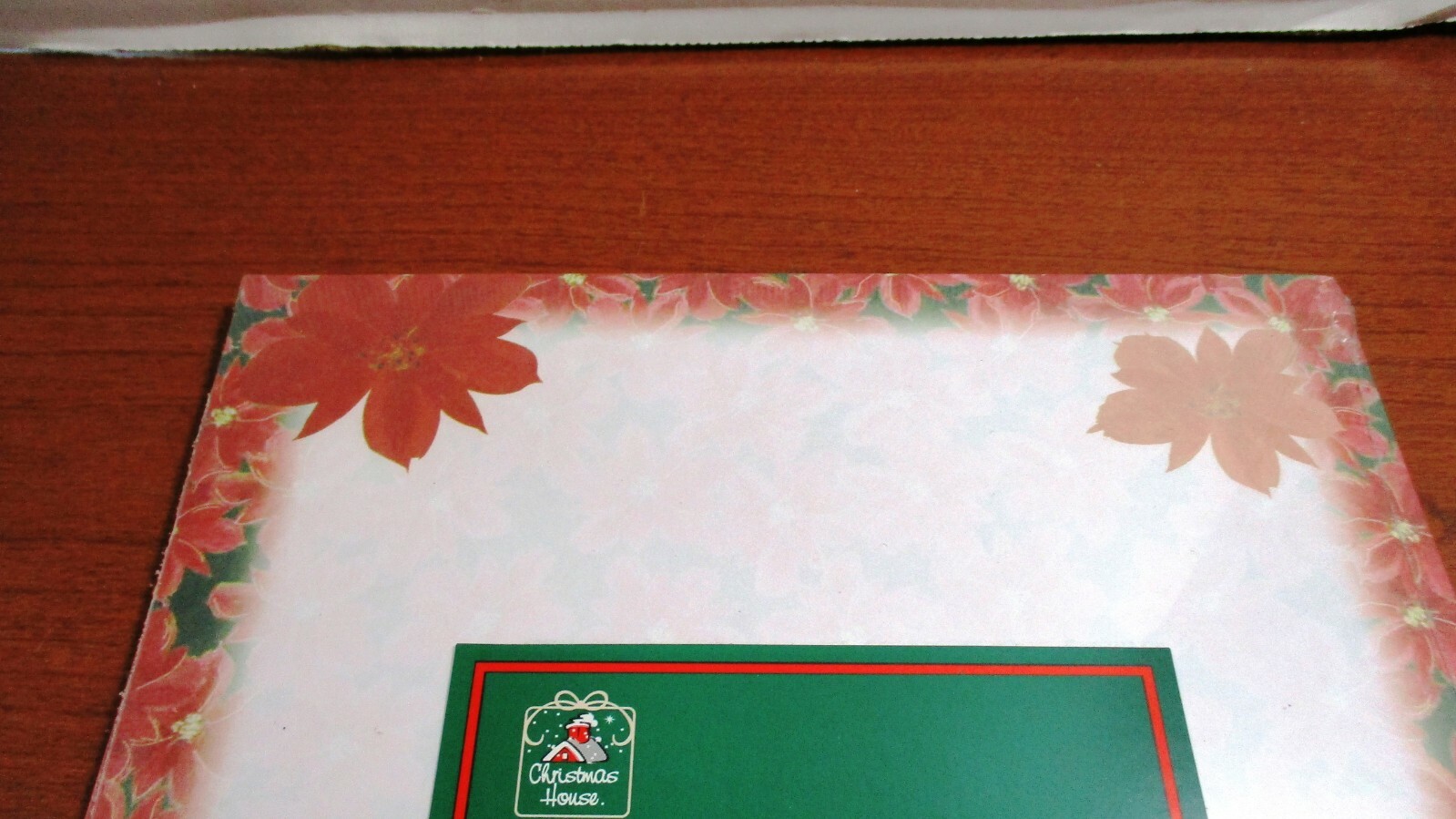 Christmas House~42 Sheets 8.5″x11″ POINSETTIA COMPUTER LASER STATIONARY PAPER