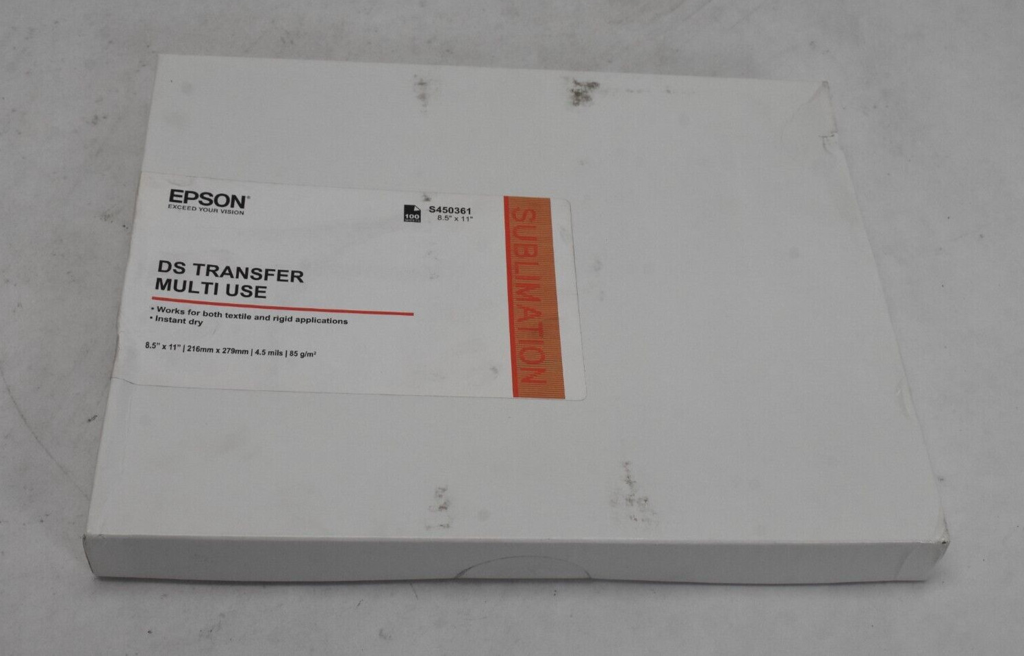Epson DS Transfer Multi Use S450361 8.5″ x 11″ Multipurpose Paper 100 Pack