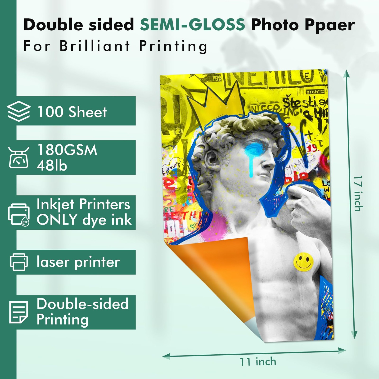 Koala Double Sided Semi-Gloss Photo Paper 11×17 Inch 100 Sheets 48LB Inkjet
