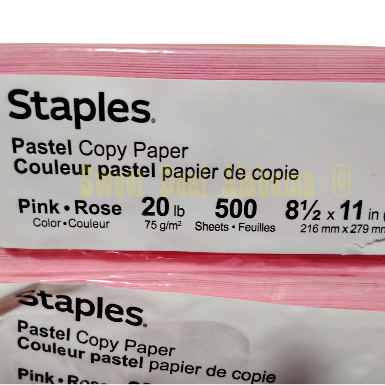 3 Reams, 1500 Pages, Staples Pastel Pink Copy Paper 8-1/2″ X 11″ No.14779