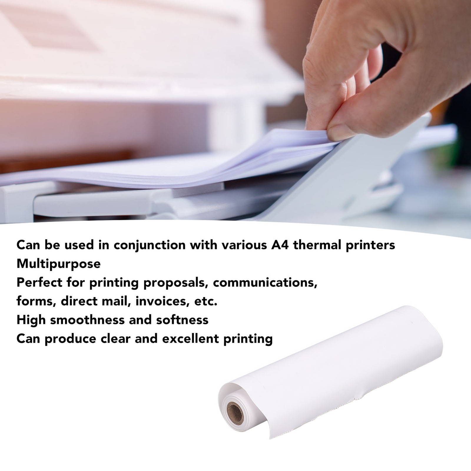 A4 Thermal Printer Paper Roll High Quality Clear Print For Office School Home