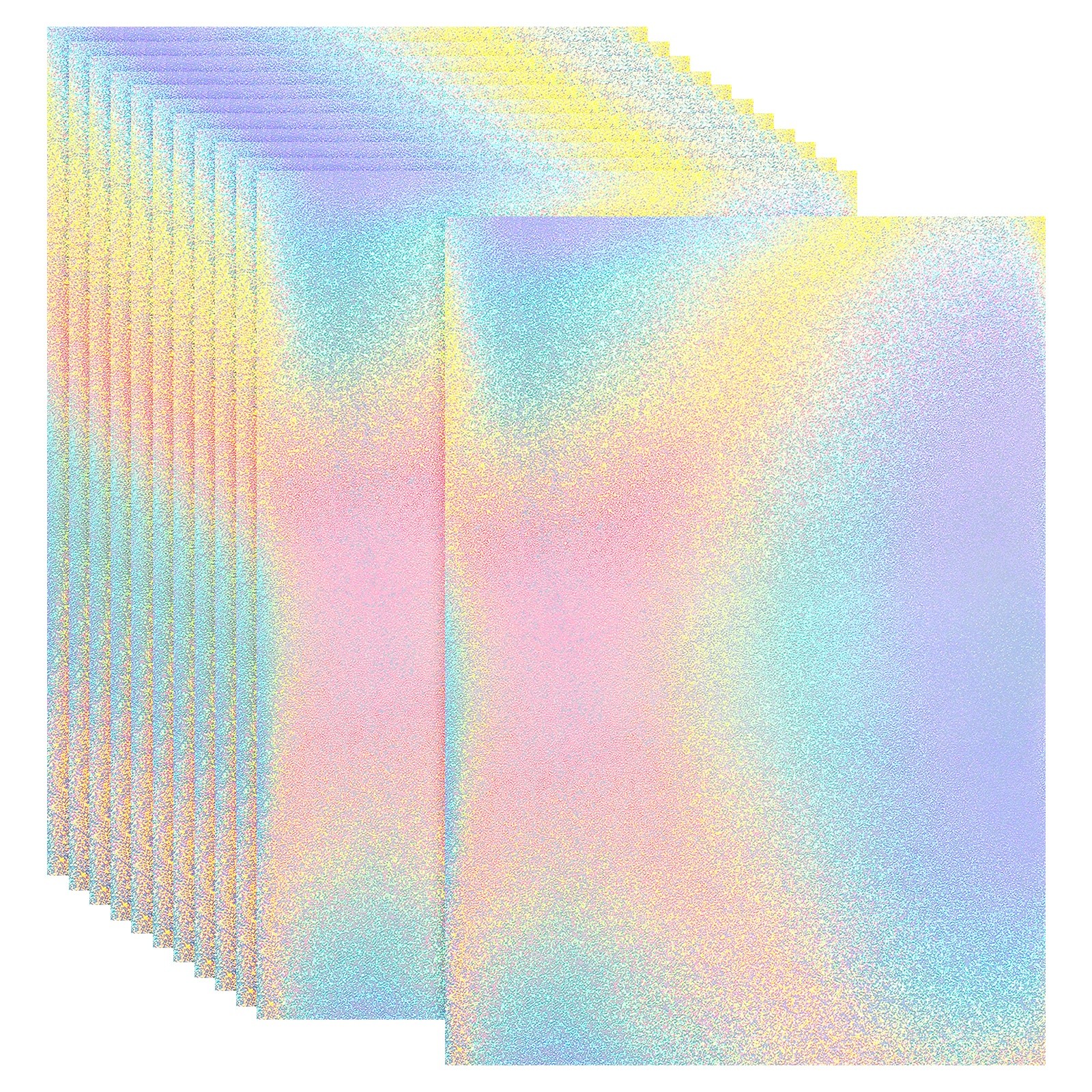 12×8 Inch 12 Sheet Sesame Pattern Printable Holographic Adhesive Paper