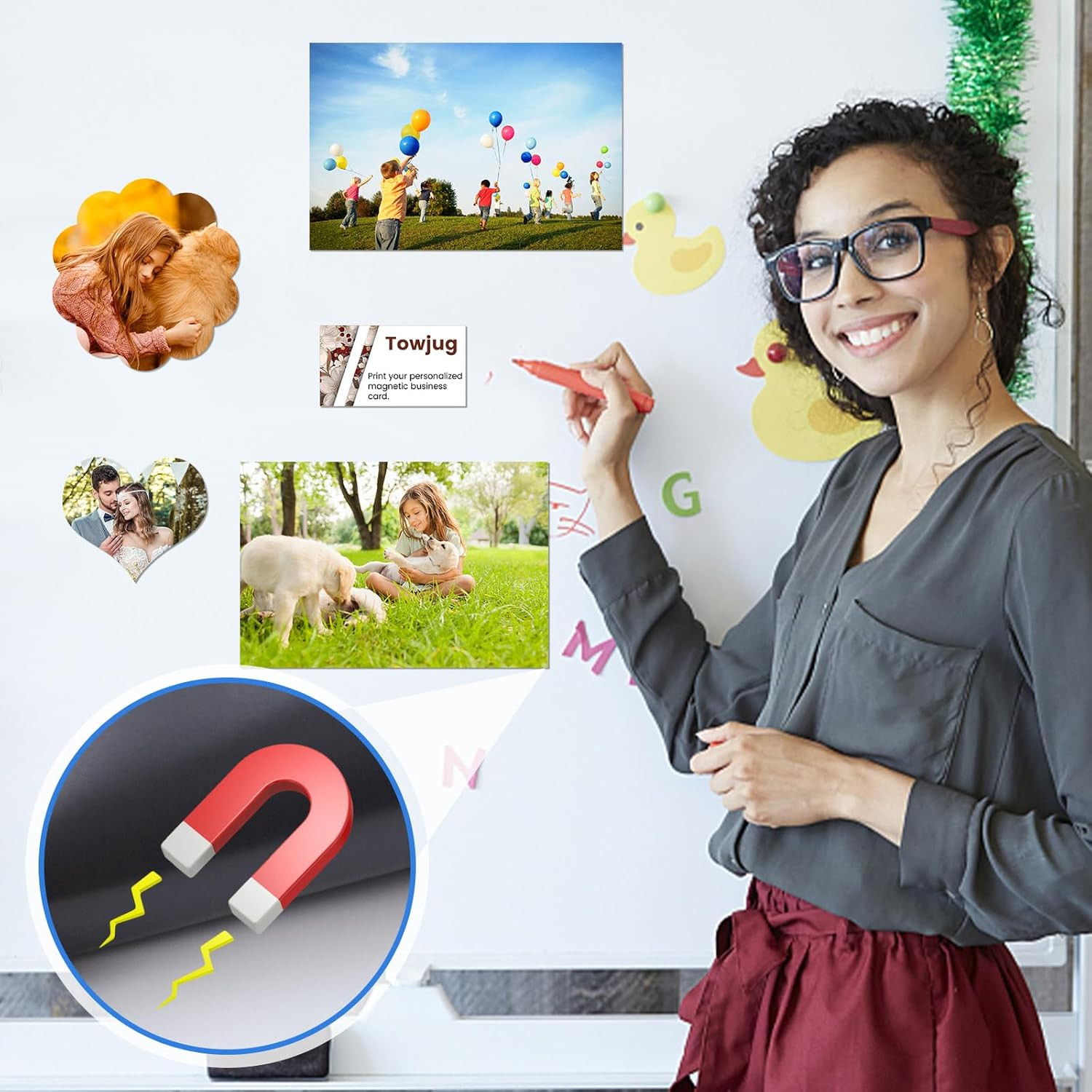 Towjug Printable Magnetic Sheets 8.5X11 Inches for Inkjet Printers, 8 Sheets Glo