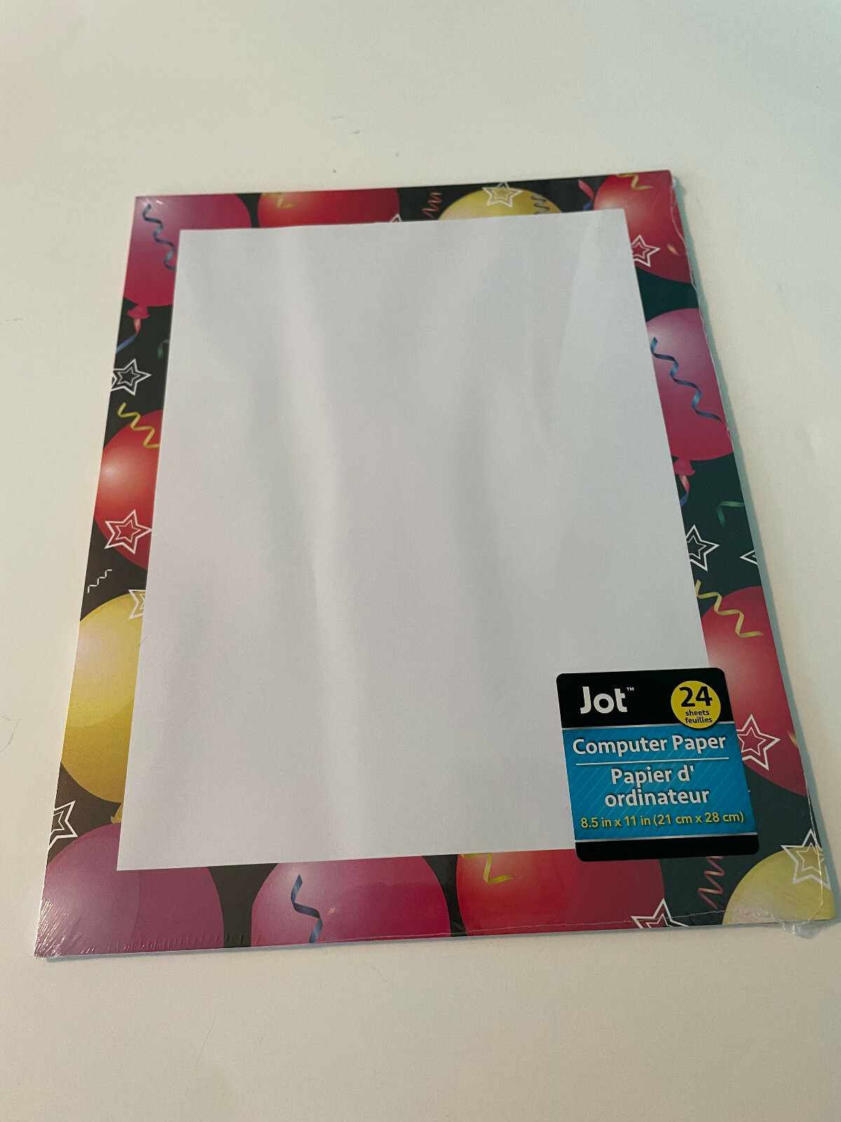 Colorful Balloon Border Computer Paper With 24 Sheets 8.5 Inches X 11 Inches