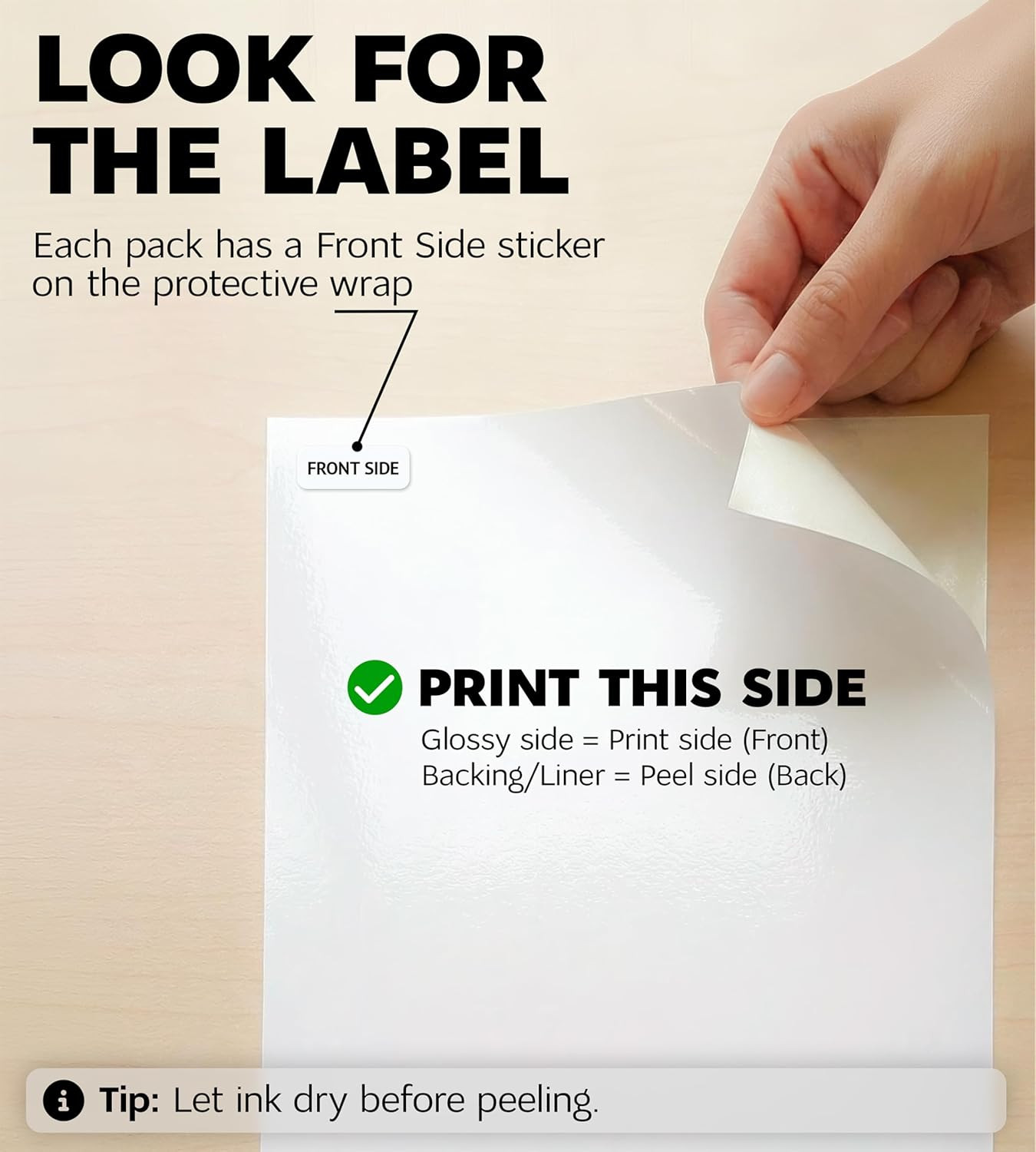 Premium Printable Vinyl Sticker Paper for Inkjet Printer and Laser – 20 White Gl