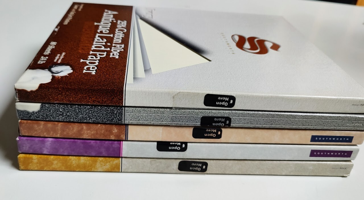 Southworth Parchment & Cotton Paper Bundle – Lot of 5 Boxes 80 Sheets Each – NEW