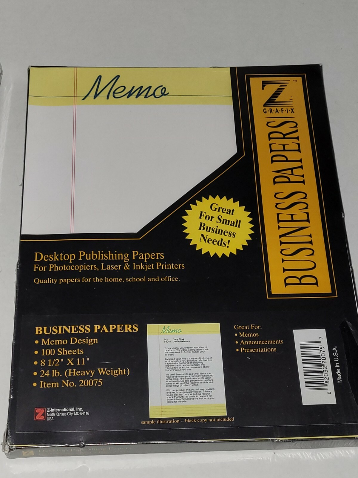 Lot of 2 – Z Grafix Desktop Publishing Business Papers Memo & News 8 1/2” x 11”