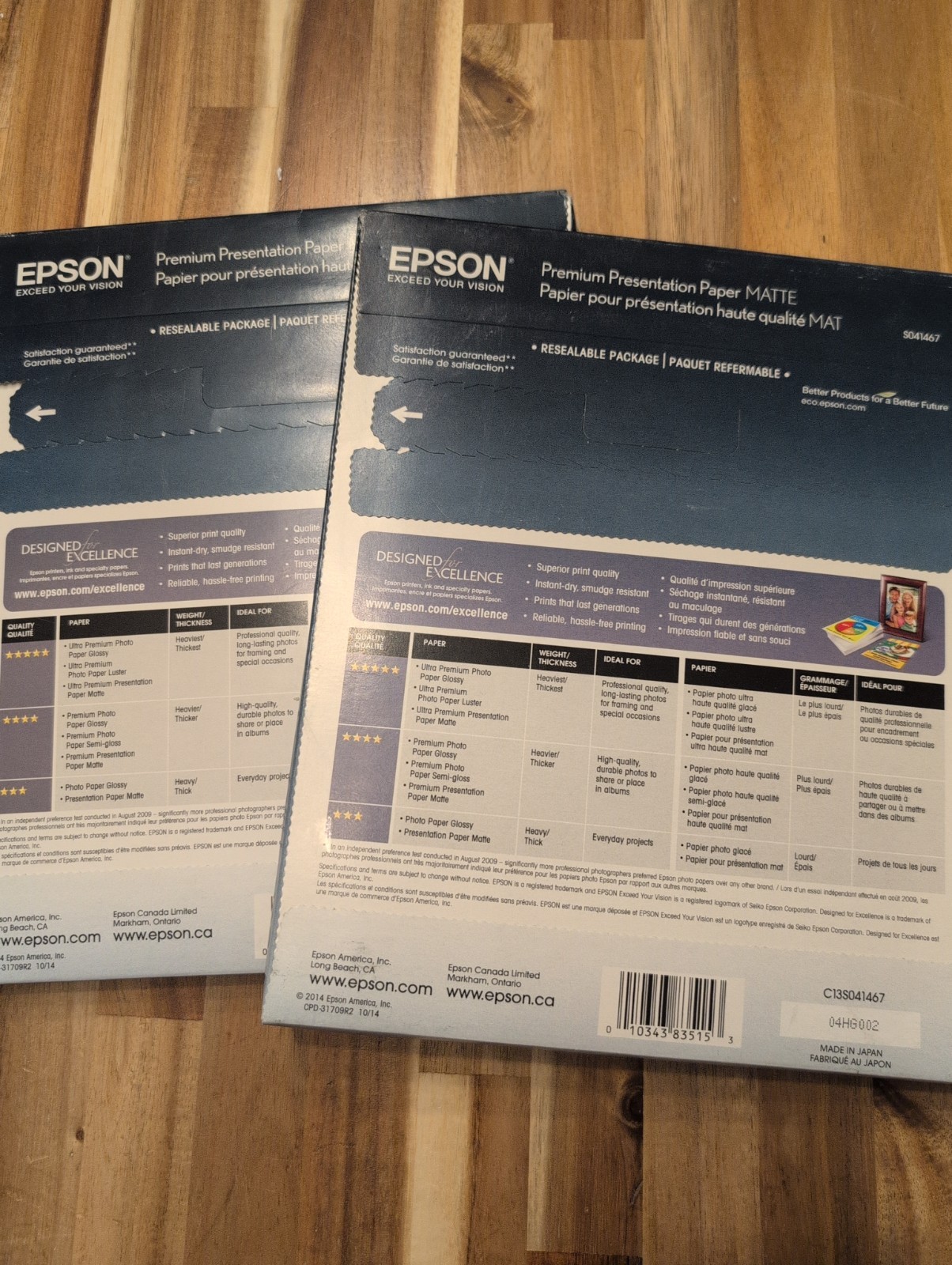 2 Pack Epson Borderless 8″X10″ Premium Matte Paper Heavyweight 50 Sheets