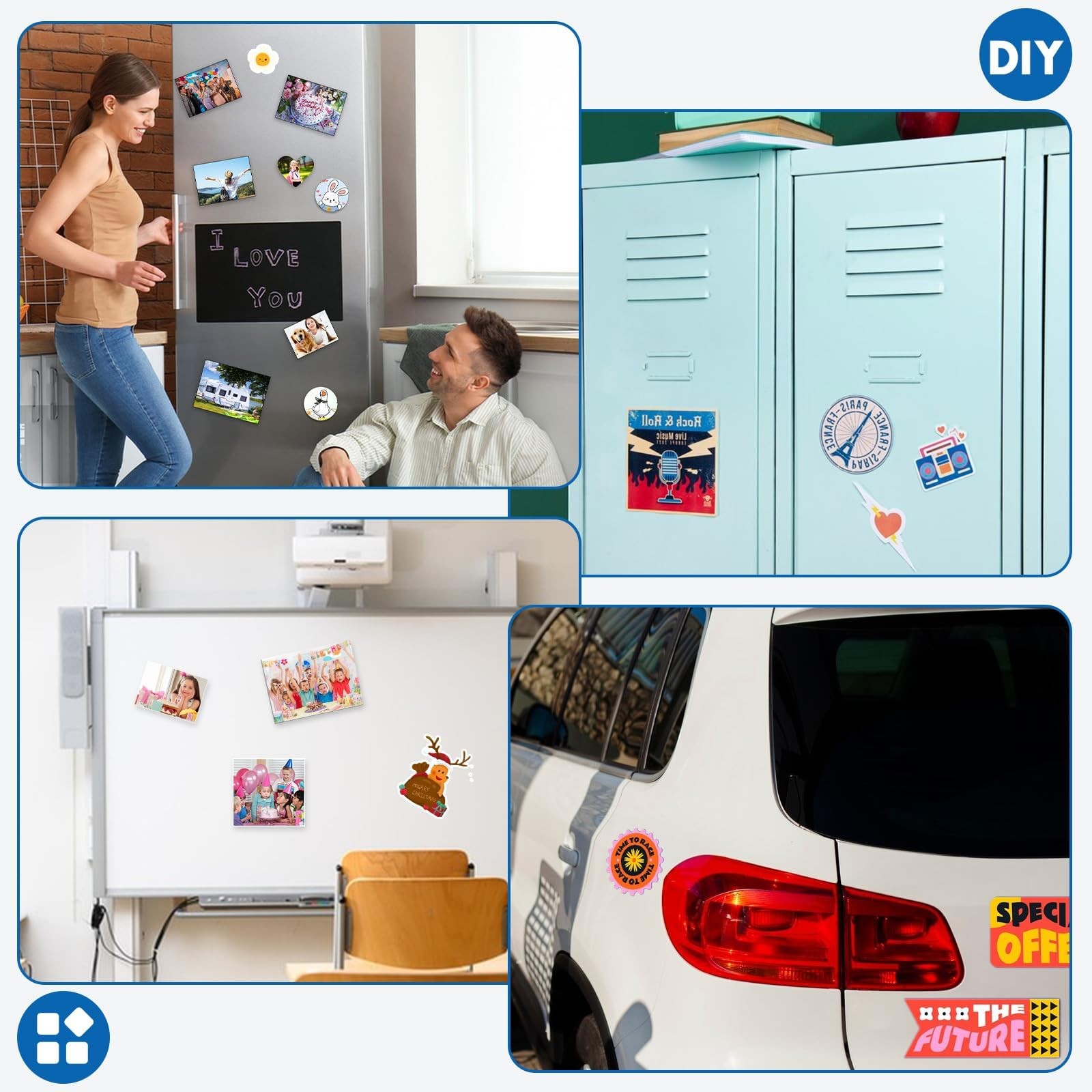 DIYMAG Printable Magnetic Sheets, Glossy 32Pcs 8.5″x11″ for Inkjet Printers