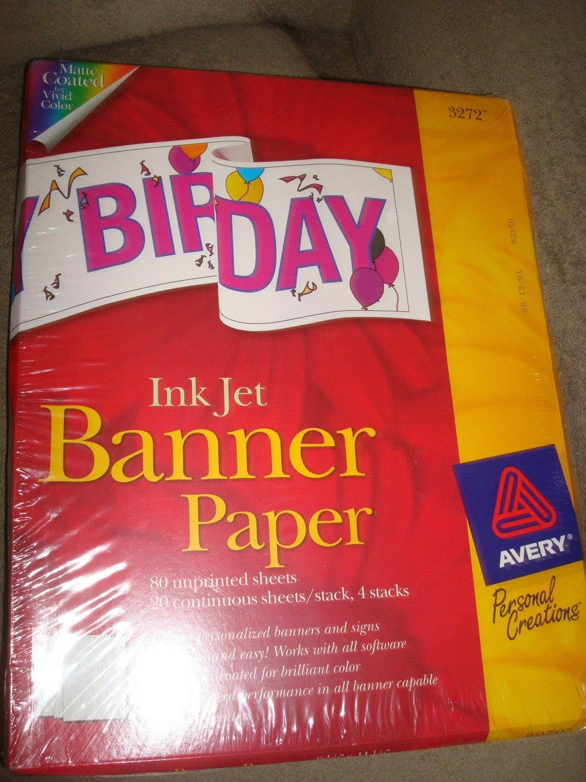 Sealed Avery 3272 White Banner Paper for Ink Jet Printers 11×8.5 80 sheets