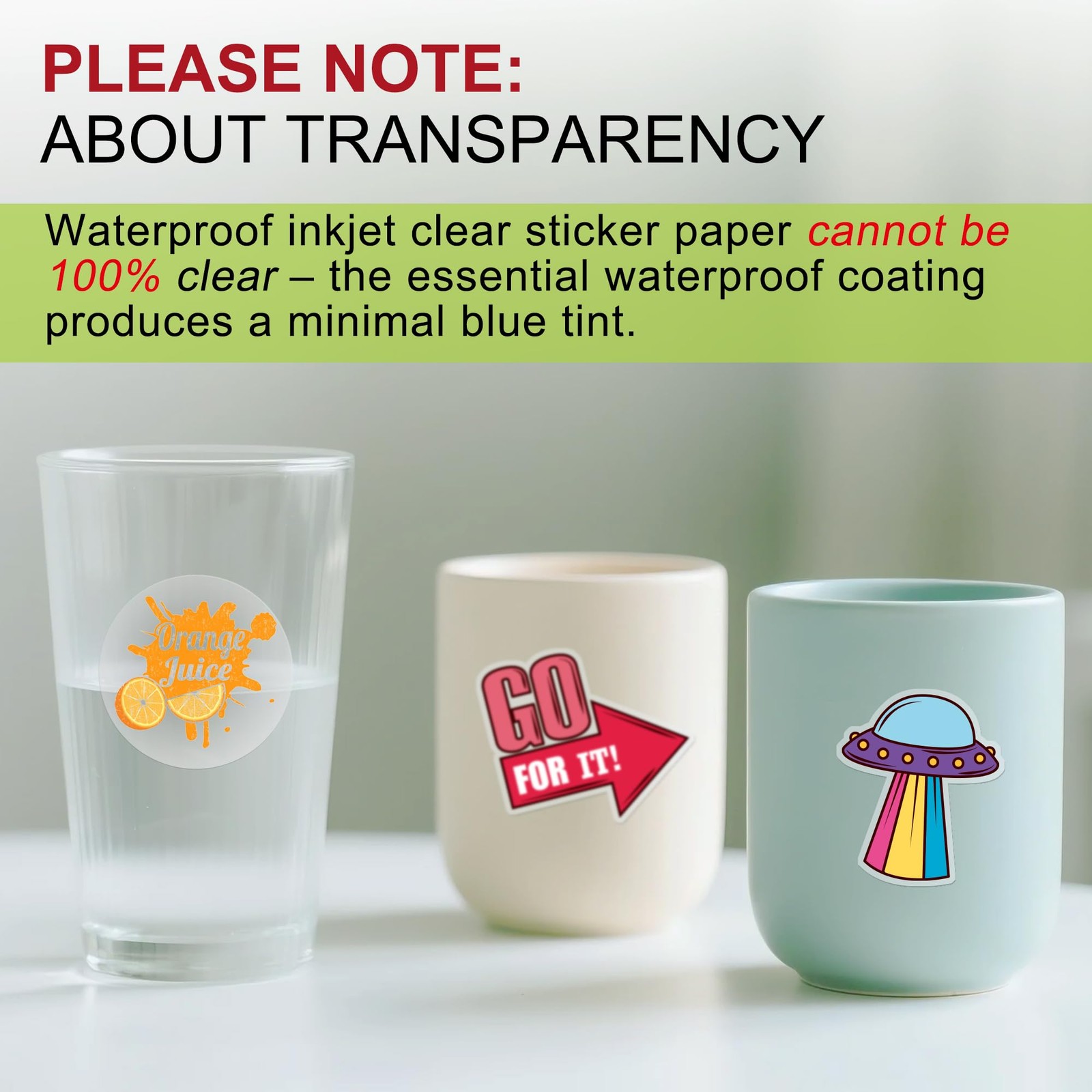 Clear Sticker Paper for Inkjet Printers – Waterproof Translucent Printable Vi…