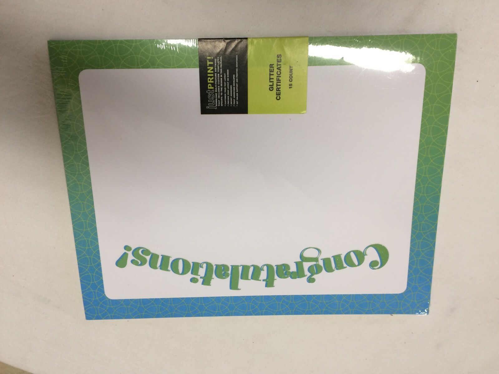 Computer Congratulations! Glitter Certificate Paper 15 count Masterpiece Studios