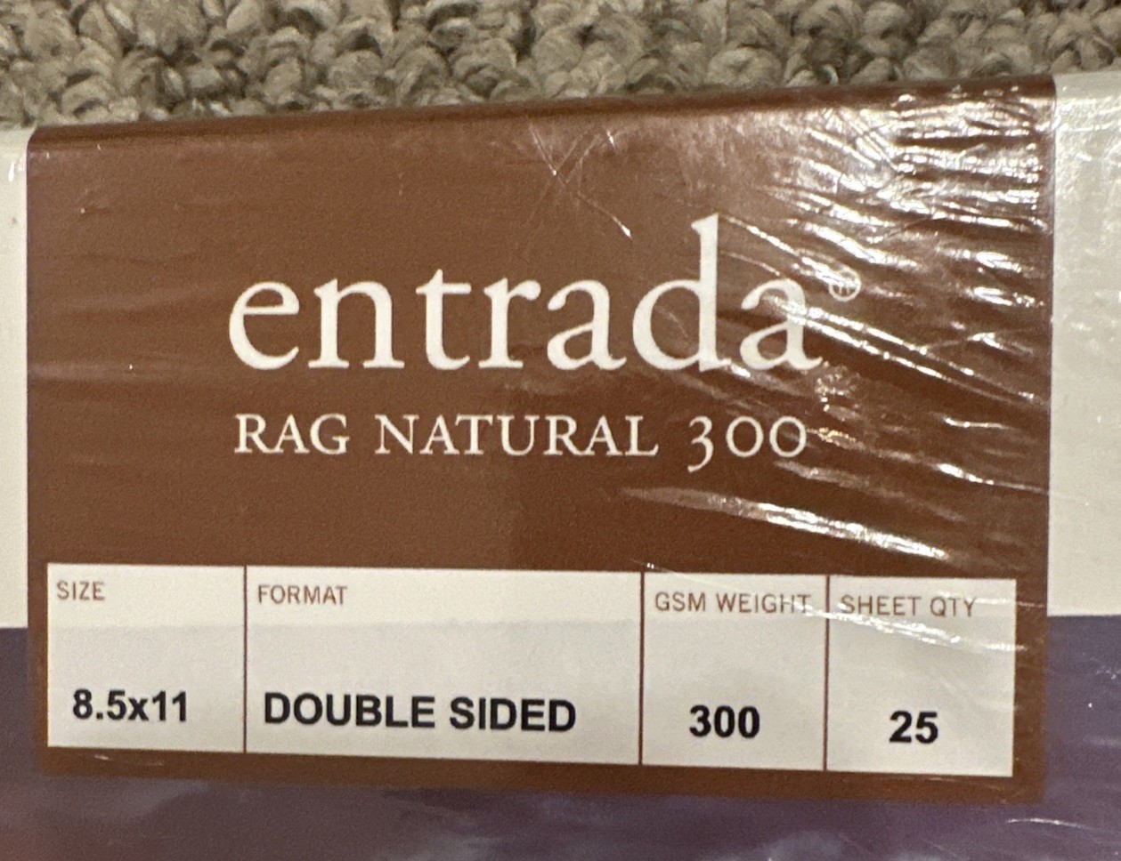 Moab R08-ERN300851125 Entrada Rag Natural 300 Paper, 8.5X11″, 25 Sheets, SEALED