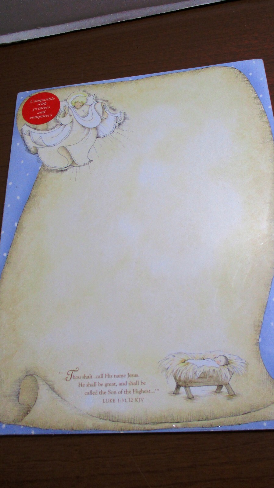 DAYSPRING~25 Sheets 8.5″x11″ HOLIDAY Christmas ANGELS & JESUS LASER LETTERHEAD