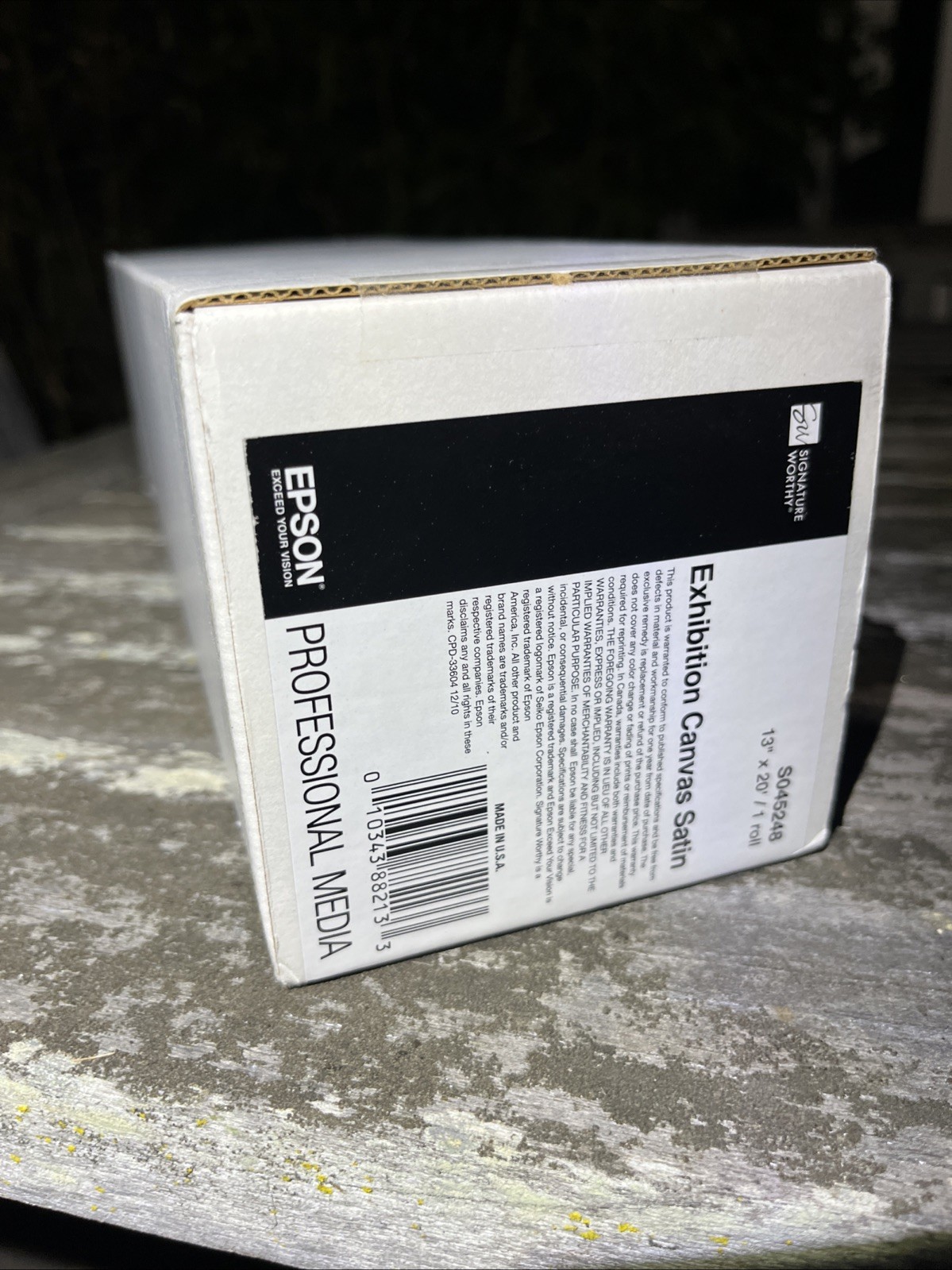 Epson Exhibition Canvas Satin S045248 13″ x 20′ Roll Archival Inkjet Paper Roll