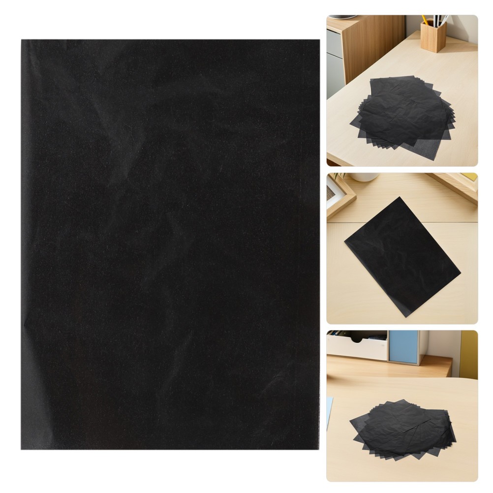 50Pcs Sturdy Black Tracing Paper for DIY Art with Clear Line Transfer Feature