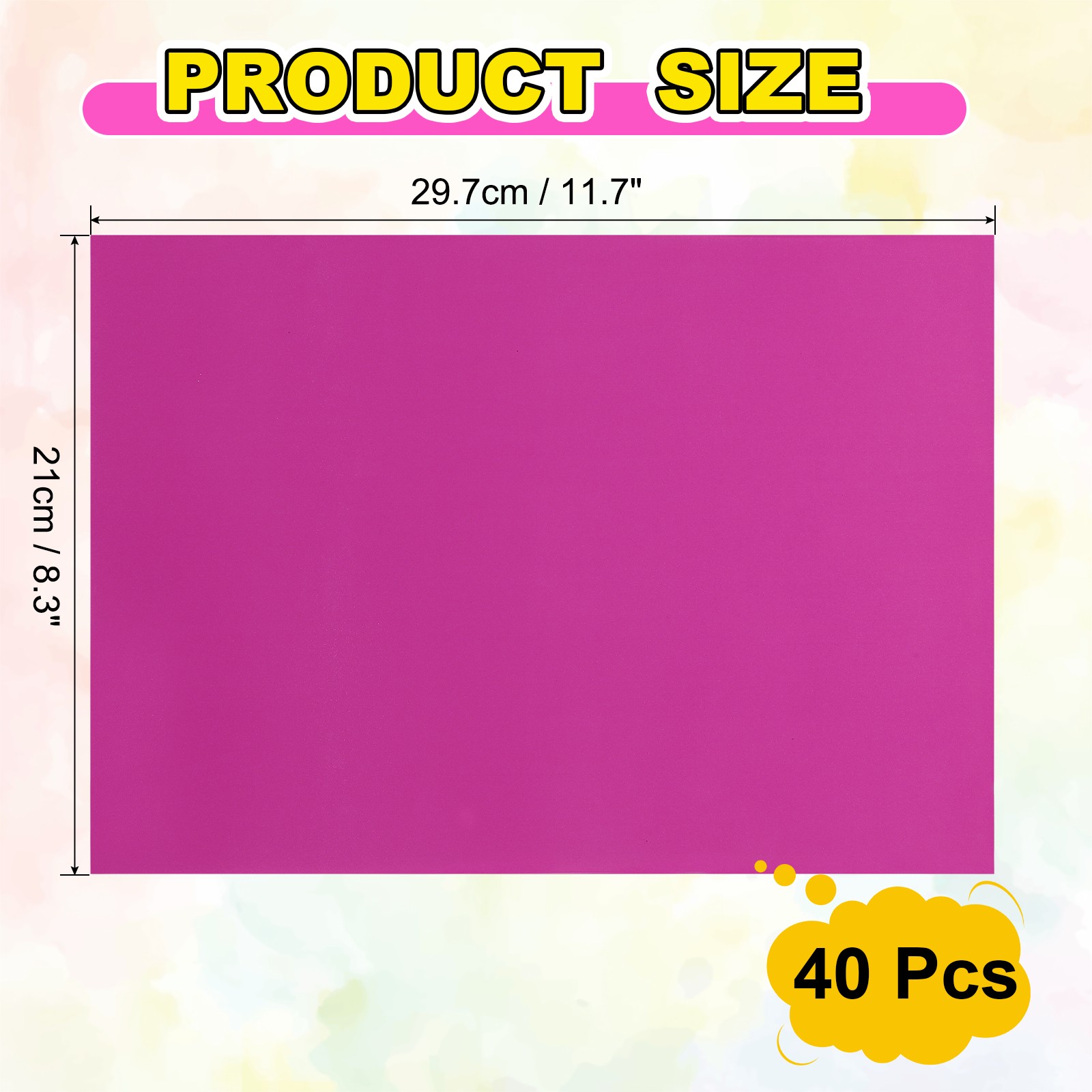 40pcs A4 Adhesive Label Sheets for Shipping, Dark Pink