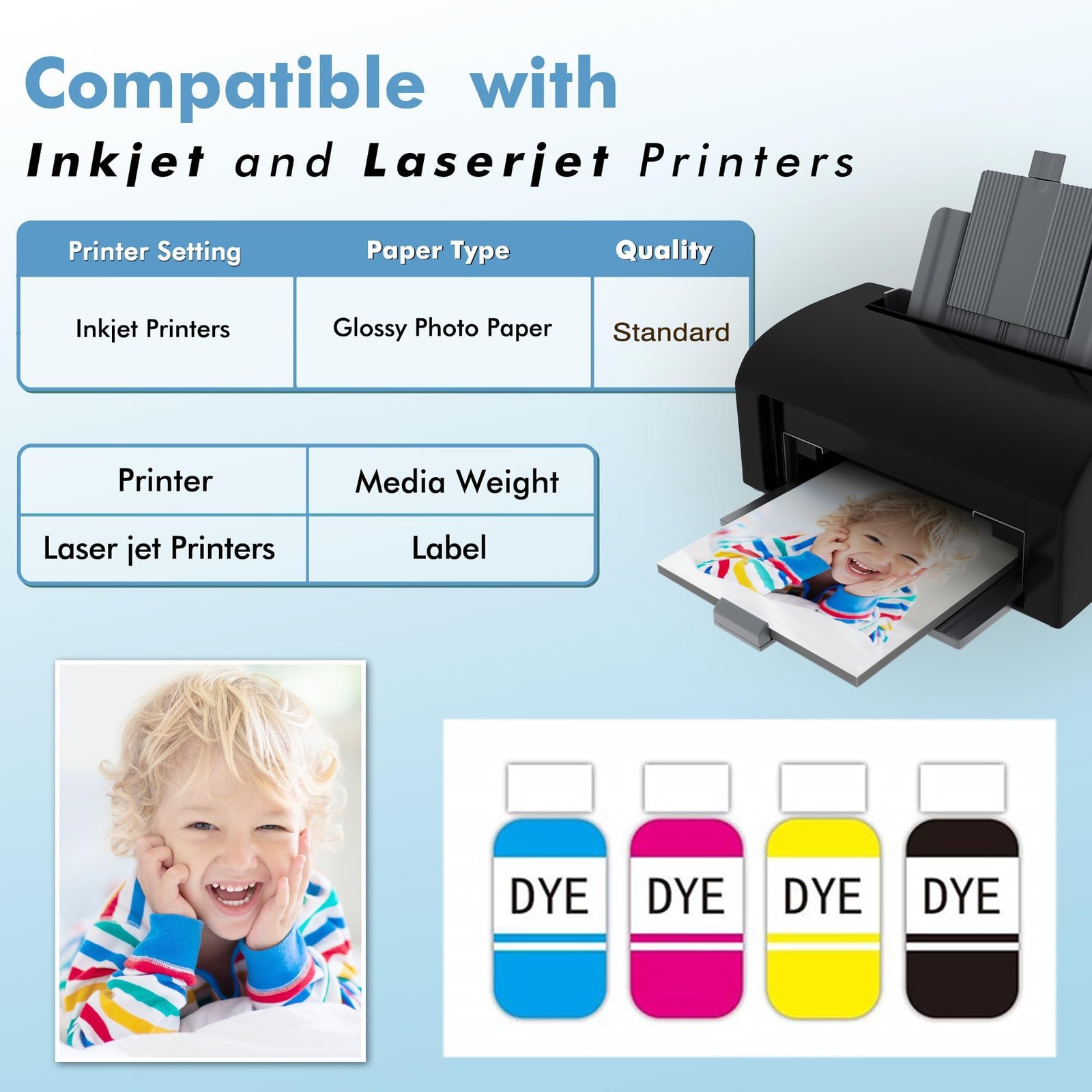 Koala 100 Sheets SemiGloss Photo Paper 11×17 Inch Inkjet Laser 48LB 180gsm