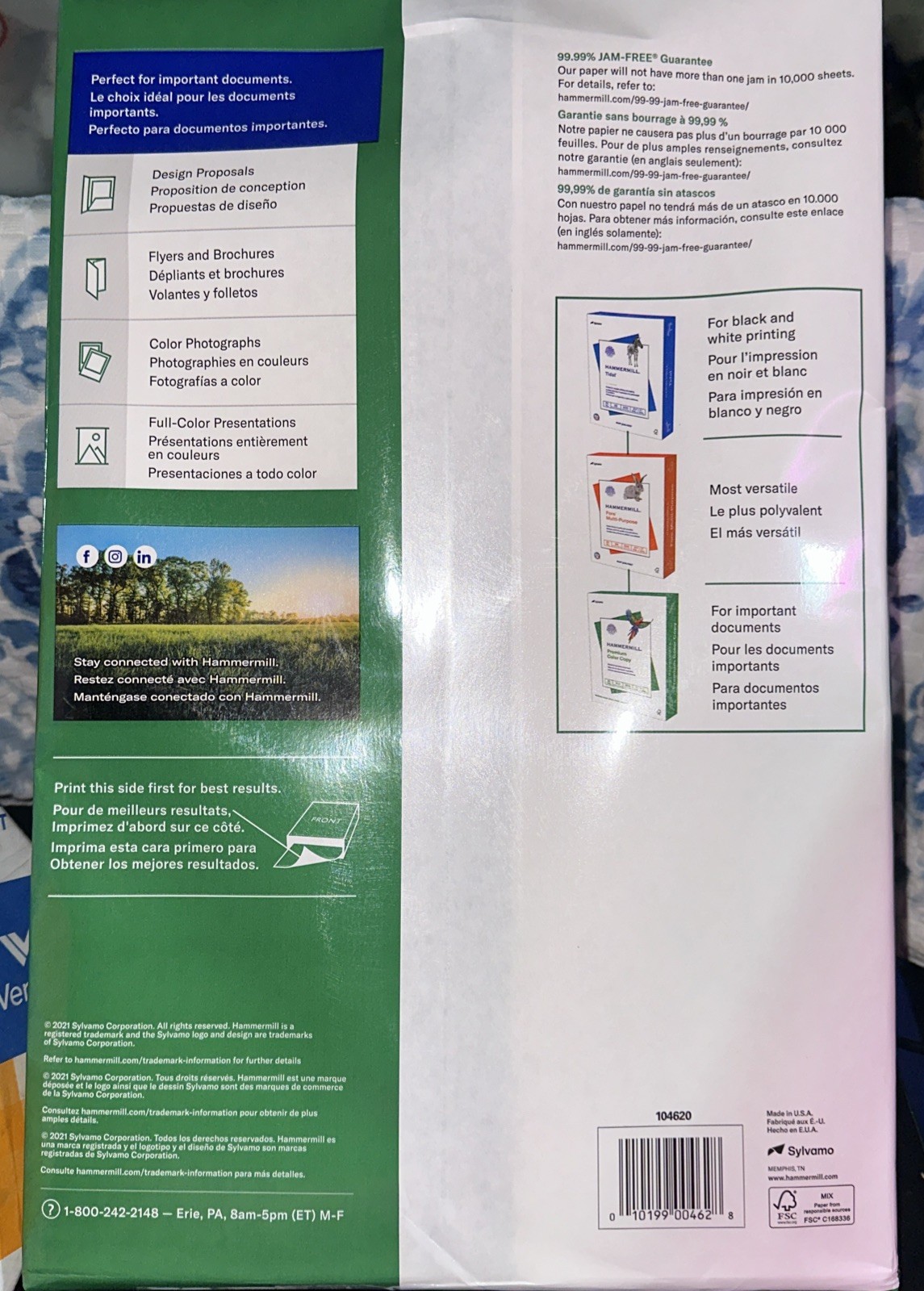HAMMERMILL PRINTER PAPER PREMIUM LASER PRINT 24LB 11 X 17 1 REAM – 98 BRIGHT
