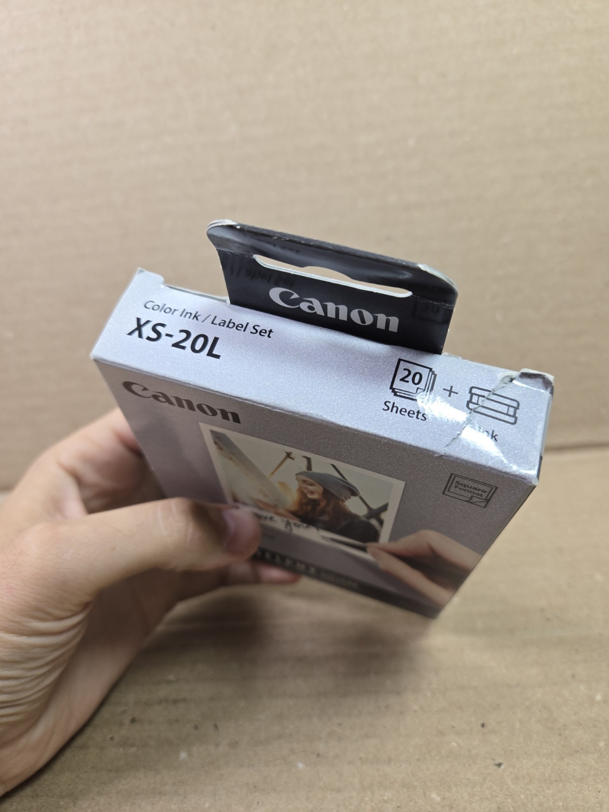 Canon XS-20L Colour Ink Label Set Selphy Square Paper 20 Sheets New Open Box