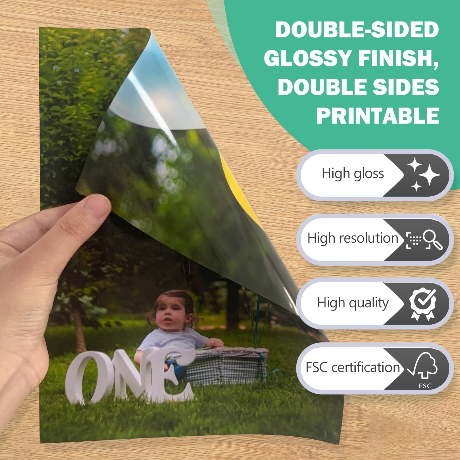 Thick Double Sided Glossy Photo Paper Cardstock 61 LB 11×17 Inch 100 Sheets