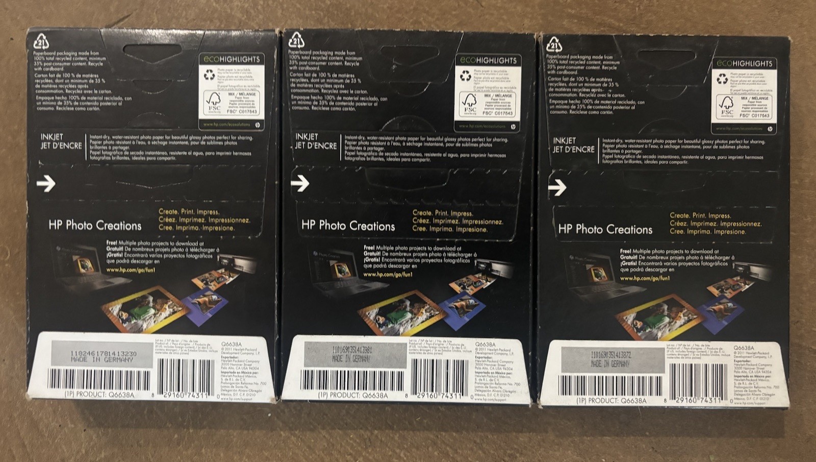 x3 HP Advanced Photo Paper, 300 Total Sheets, White Glossy, Inkjet 4×6 in, 100