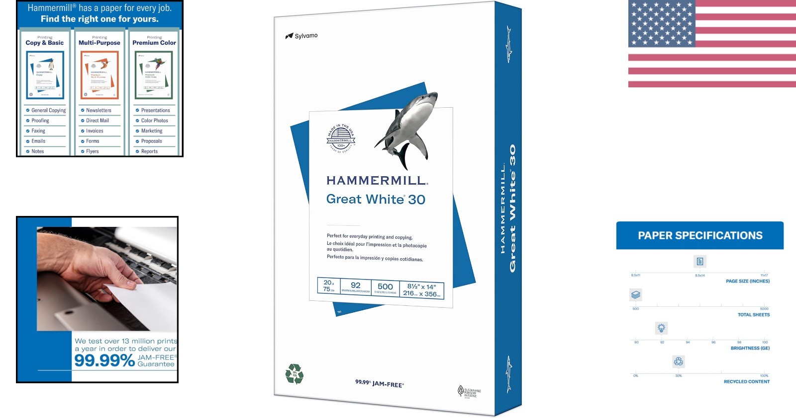 Reliable Legal Size Printer Paper – 30% Recycled, 92 Brightness, 500 Sheets