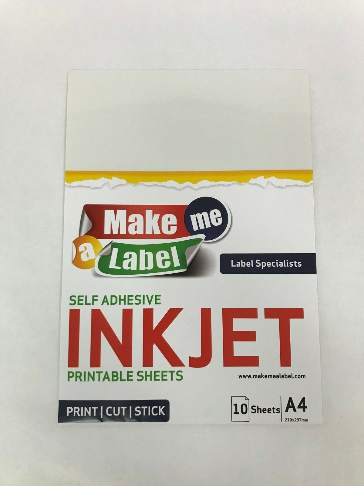 10 Premium Transparent / Clear A4 Self Adhesive Inkjet Printable Sticker Sheets
