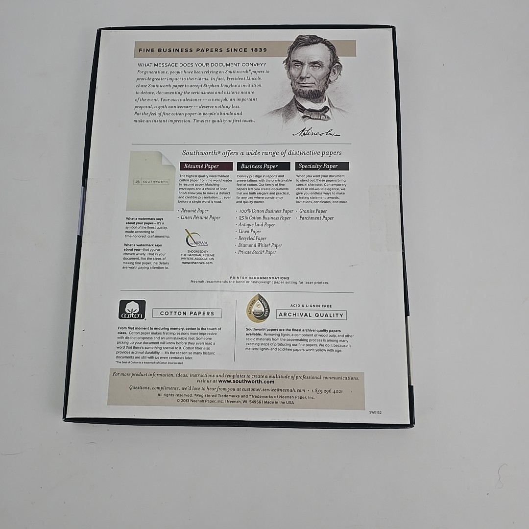 Lot of … Southworth Company 24Lb. White and Yvory Linen Business Paper