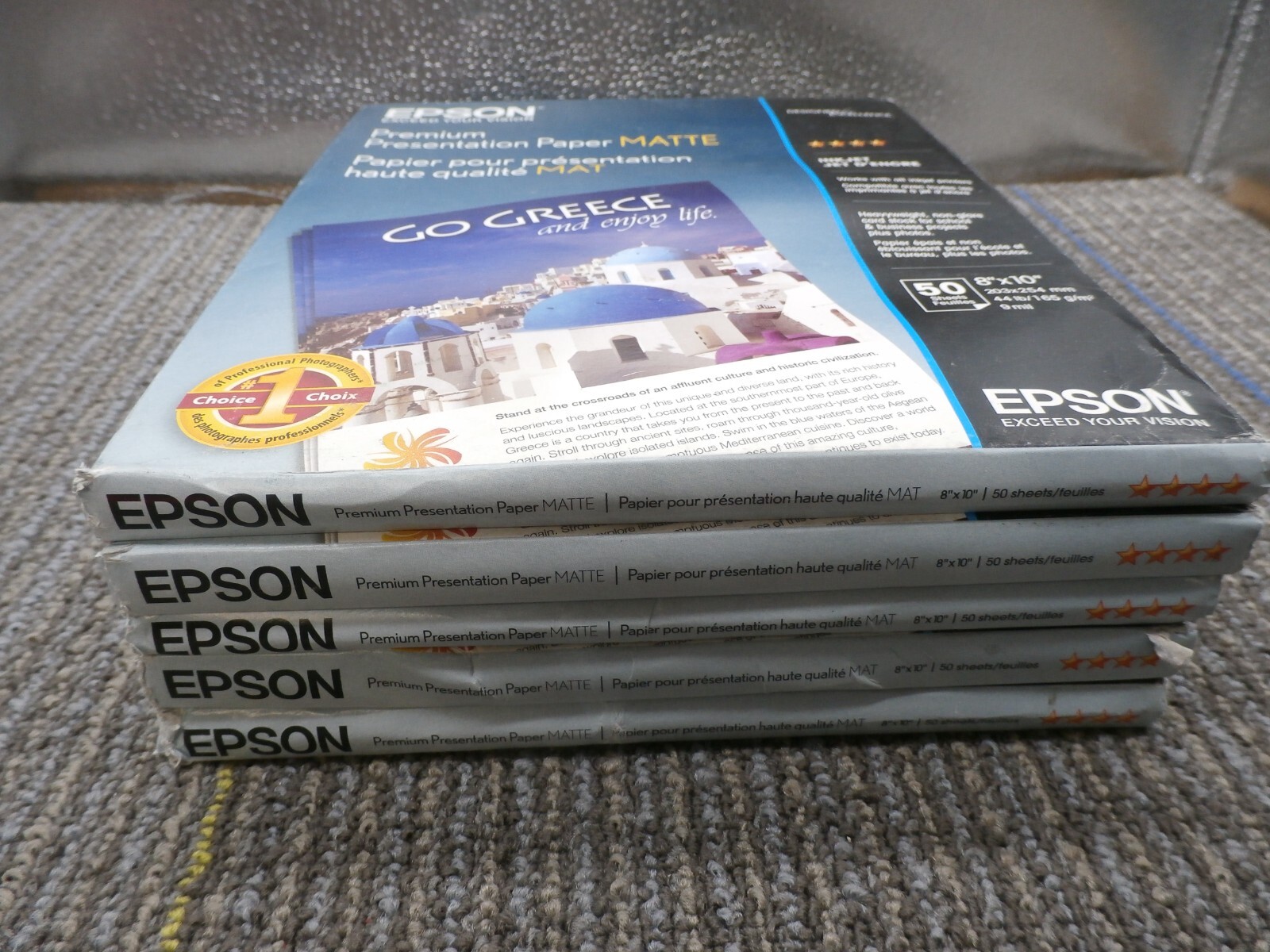 NEW 5Pack Epson Borderless 8″ X 10″ Premium Matte Paper Heavyweight 50 Sheets