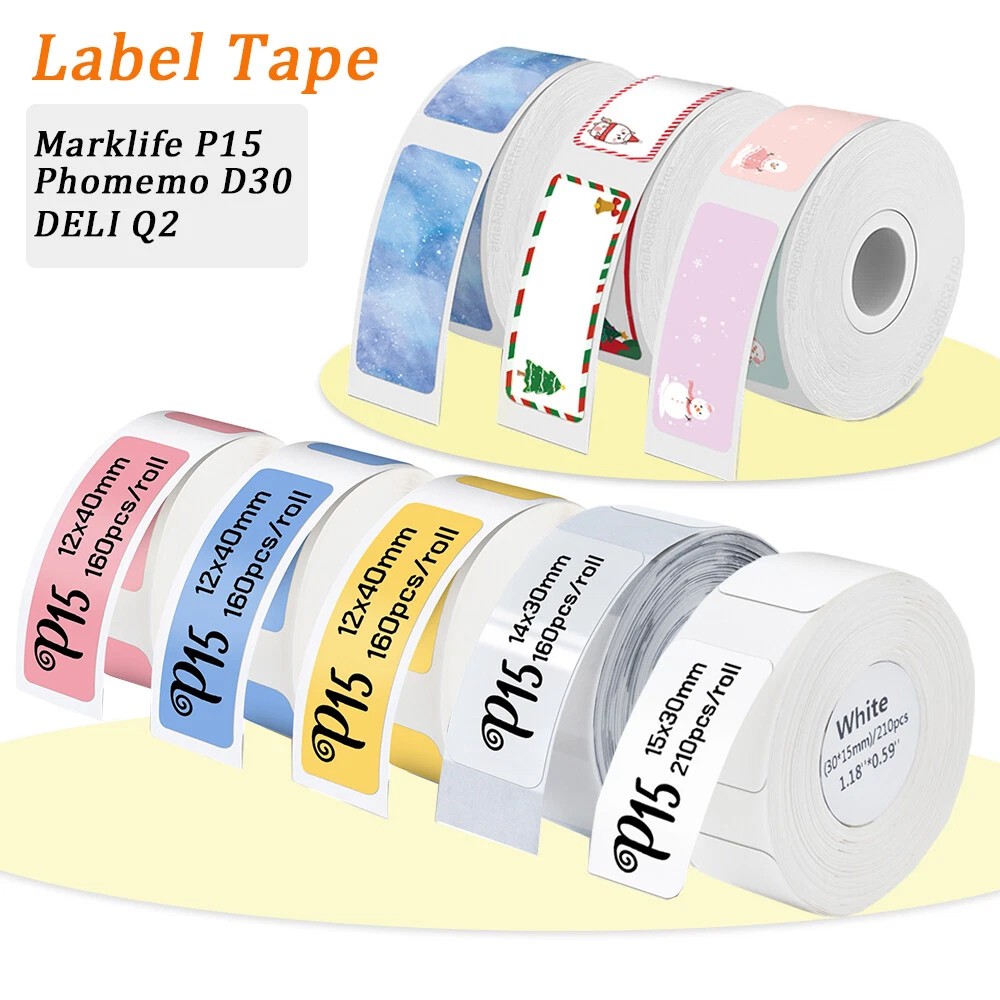 3 Rolls/Box Self-Adhesive Thermal Paper Sticker for Pocket Printer D30 Q30 P15