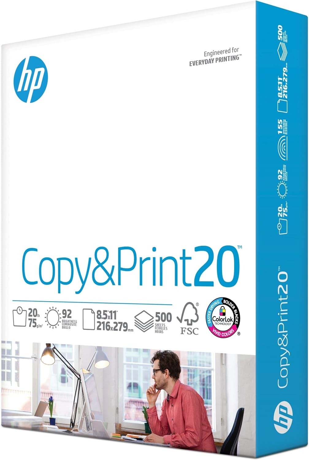 4HP Printer Paper Office 20 8.5 x 11 Copy Print Letter Size 1 Ream 500 Sheets