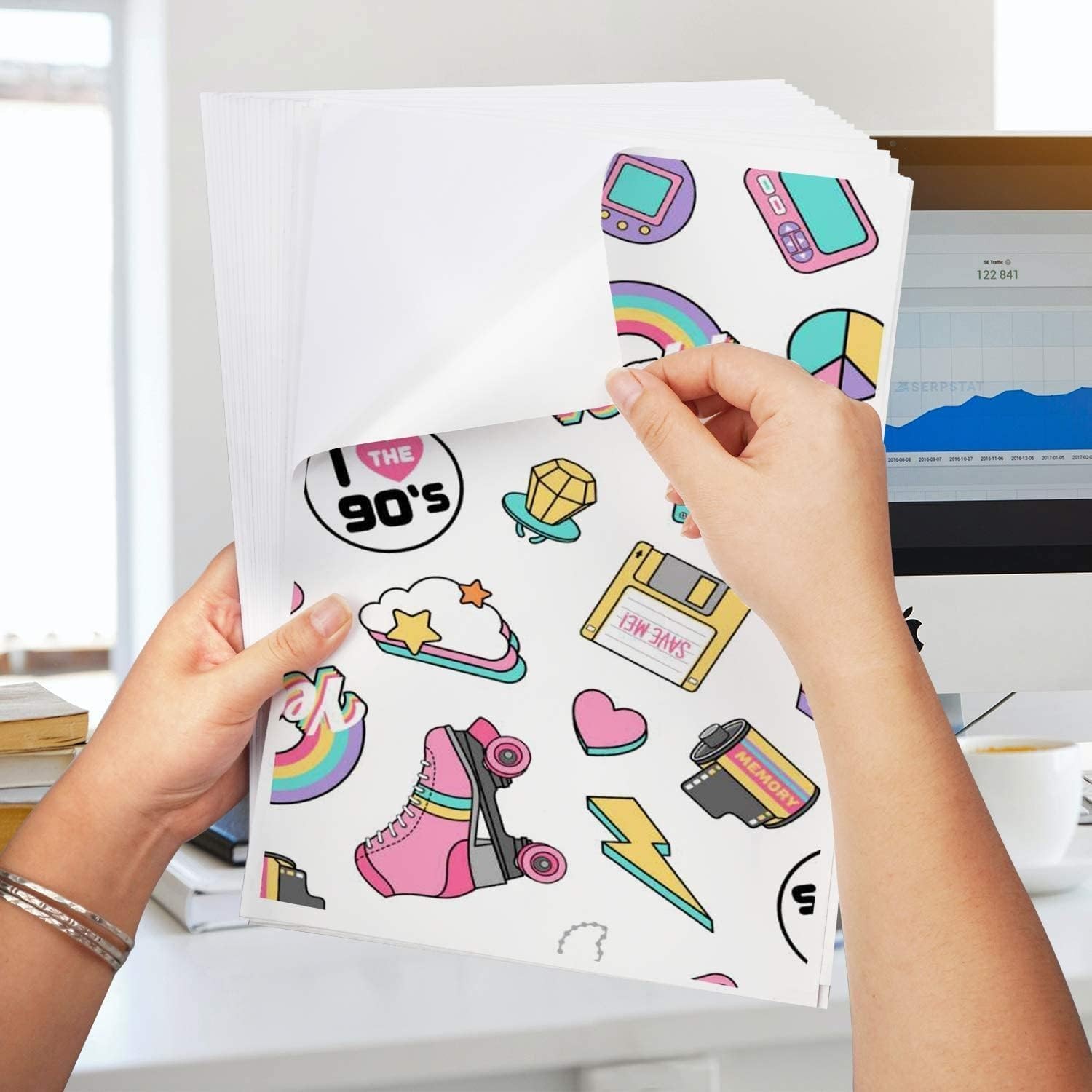 QYH Printable Vinyl Sticker Paper, 50 sheets Matte Waterproof White 8.5×11