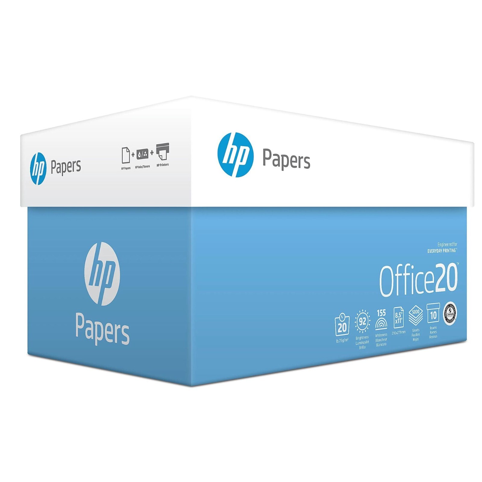 HP Office White Print Paper Size (8.5″ x 11″) Case Of 10 Reams, Count 5000 Sheet