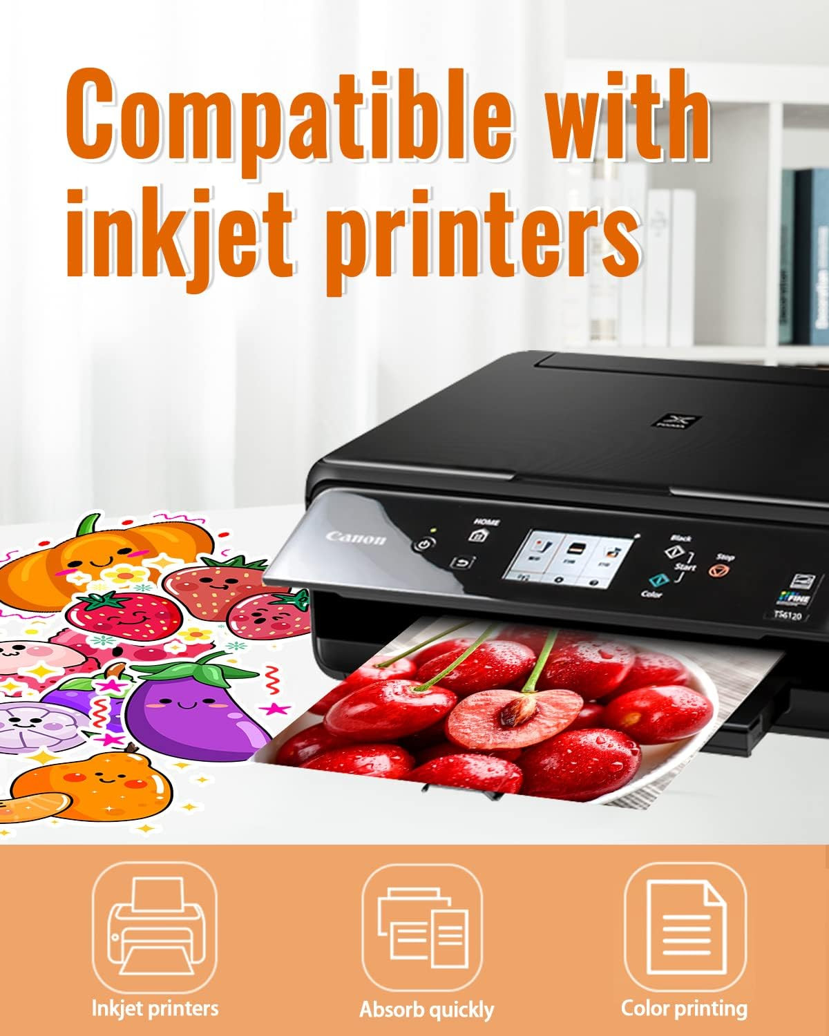 Premium Printable Vinyl for Inkjet Printer-50 Glossy Sticker Paper Waterproof…
