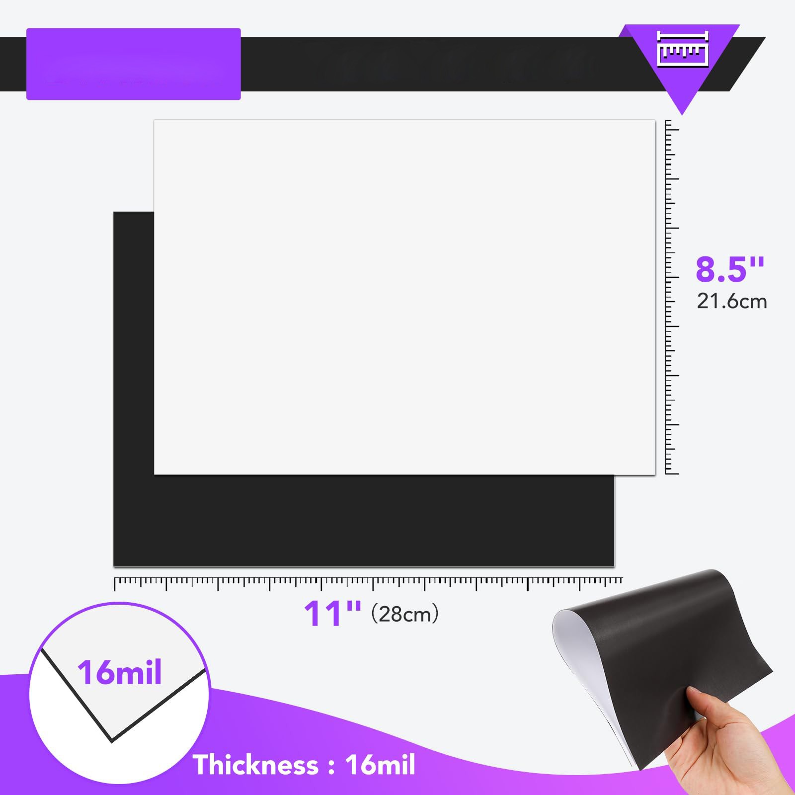 8Pcs Non Adhesive Magnetic Paper, 8.5×11 Inch for DIY Photo Crafts