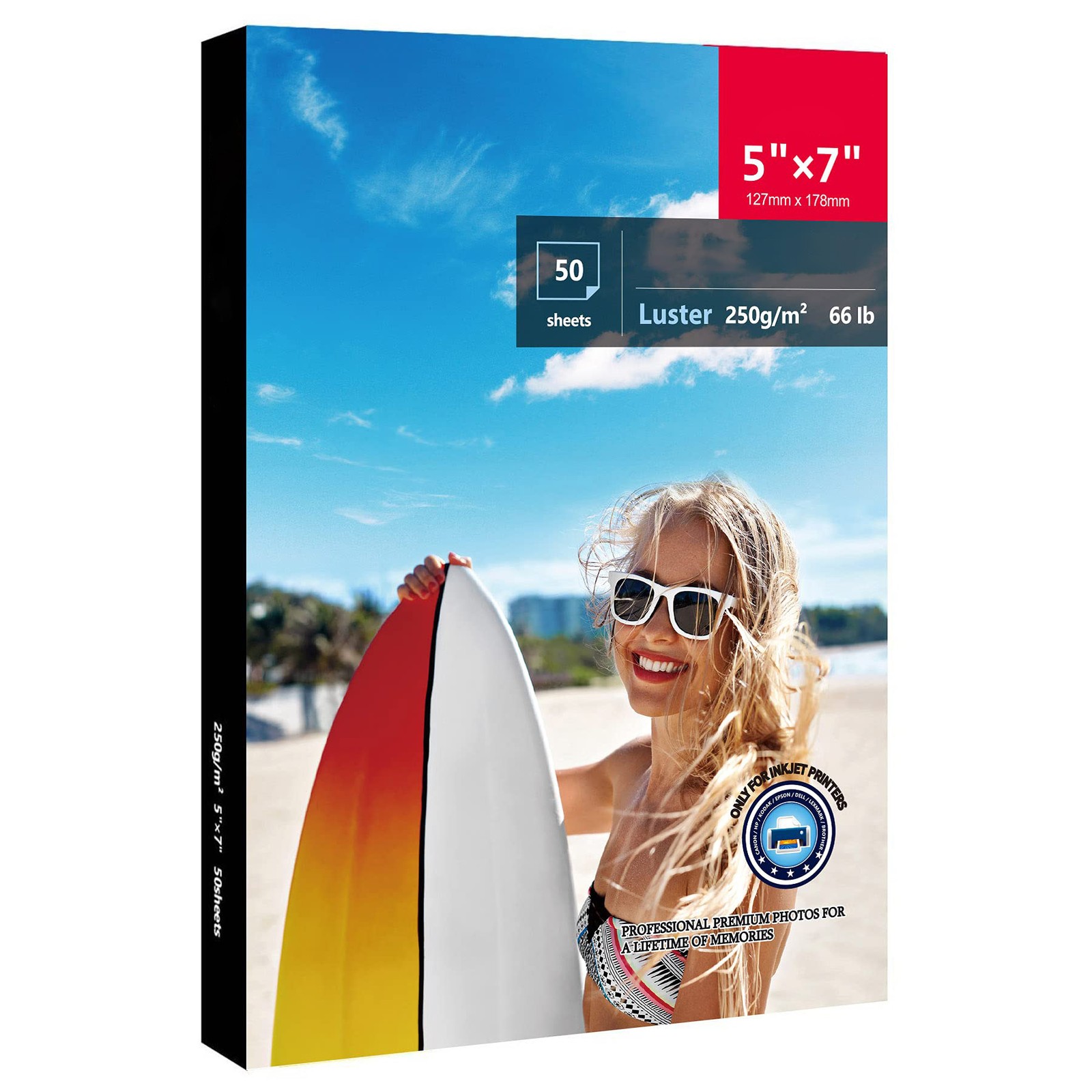 Inkjet Photo Paper 5×7 Luster Finish Water Resistant 50 Sheets
