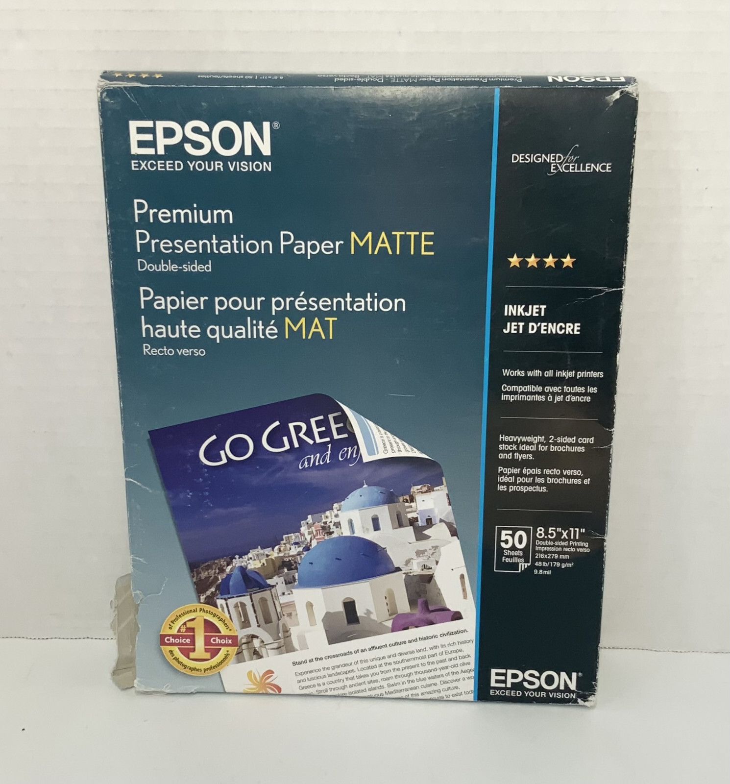 Epson Premium Presentation Paper, Matte, 50 Sheets, 8.5″ x 11″