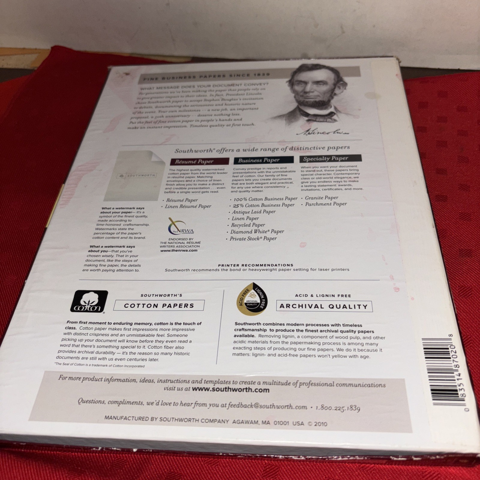 Southworth Résumé Paper White W/résumé Guide 8.5″ X 11″ 24 Lb 86 Sheets