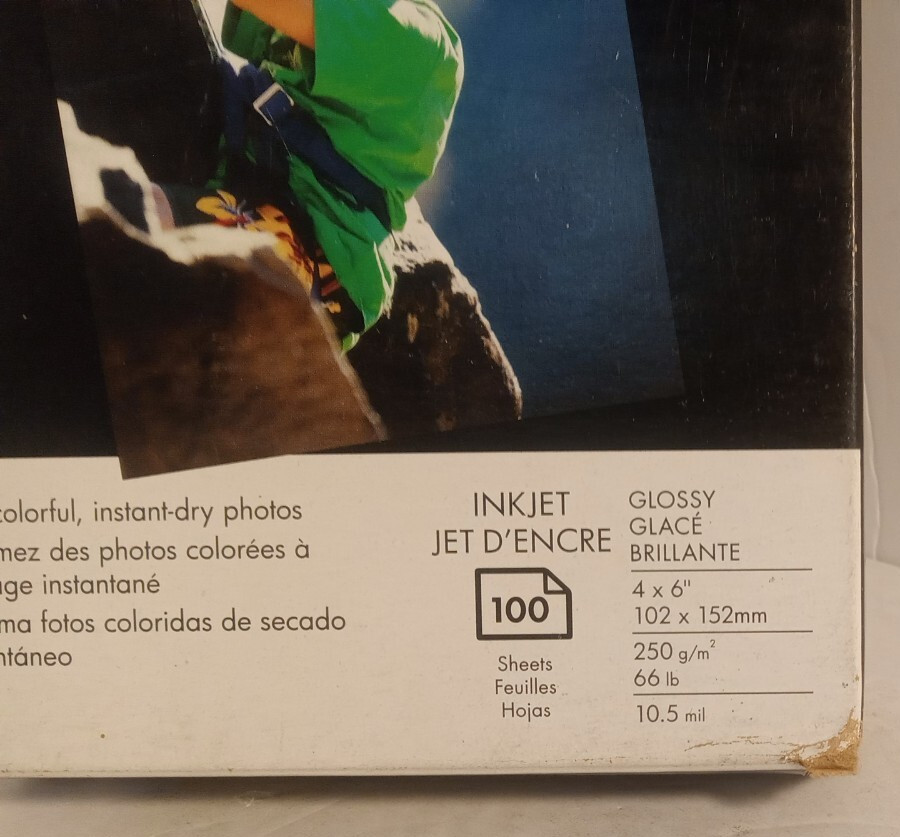 Hp Advanced Photo Paper Glossy Hewlett Packard (Q6638A) 4 x 6, 100 Sheets NEW!!!