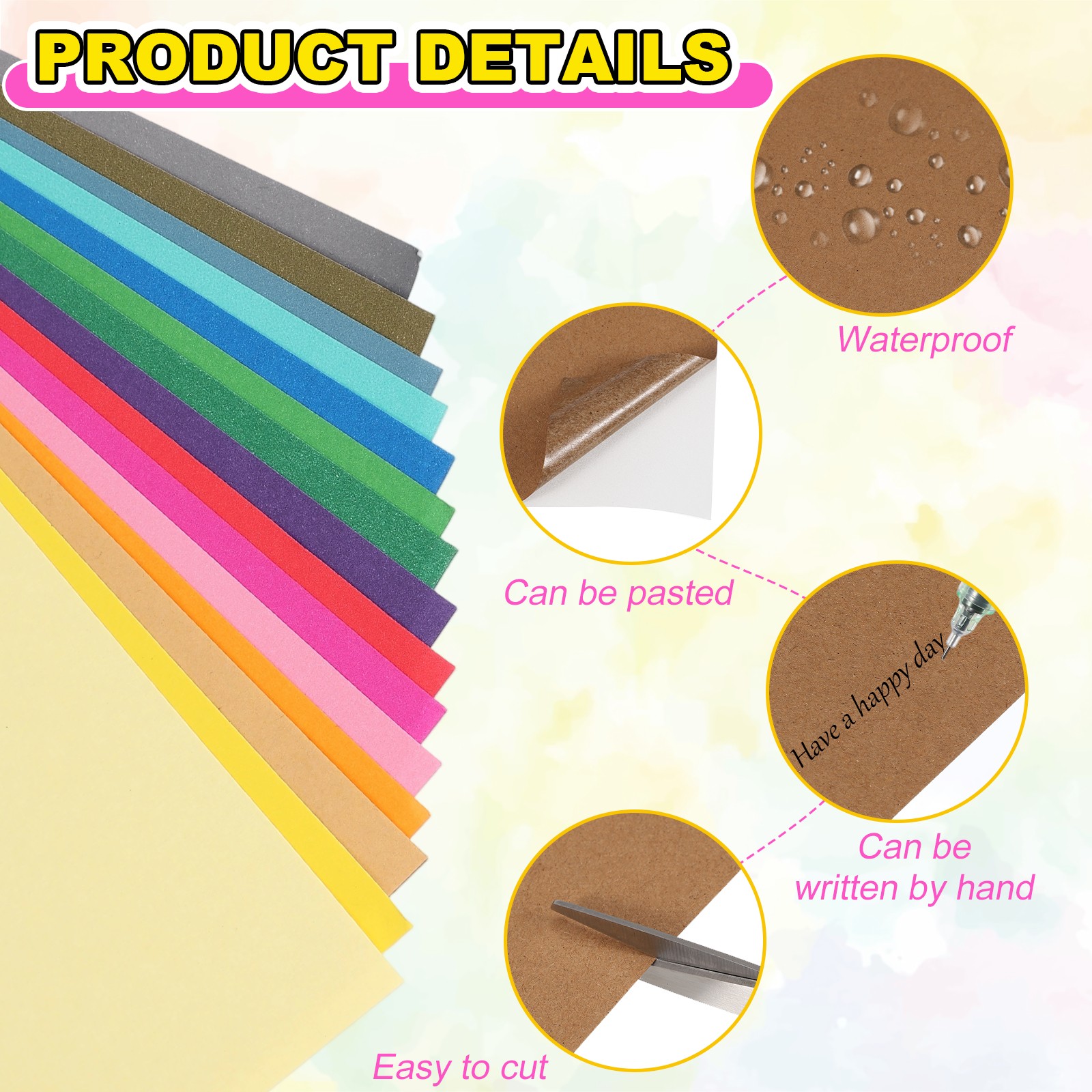 20pcs A4 adhesive label sheets, for dark brown labels