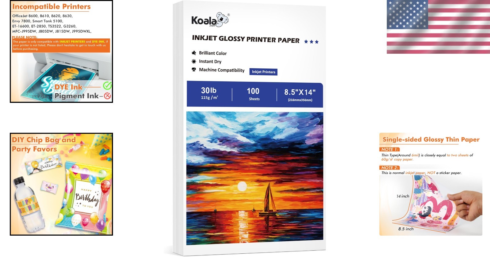 Legal Size 115gsm Glossy Printer Paper – 100 Sheets