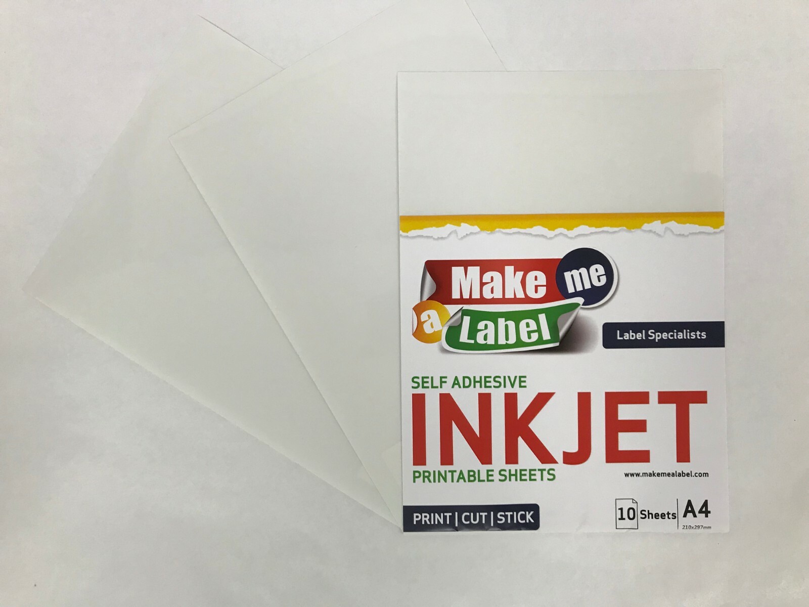 10 Premium Transparent / Clear A4 Self Adhesive Inkjet Printable Sticker Sheets