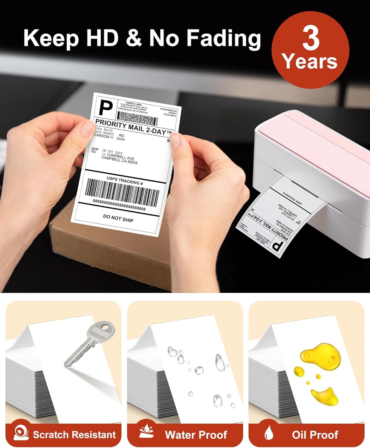 100-1000PCS 4″ x 6″ Thermal Direct Shipping Label For Zebra MUNBYN Phomemo