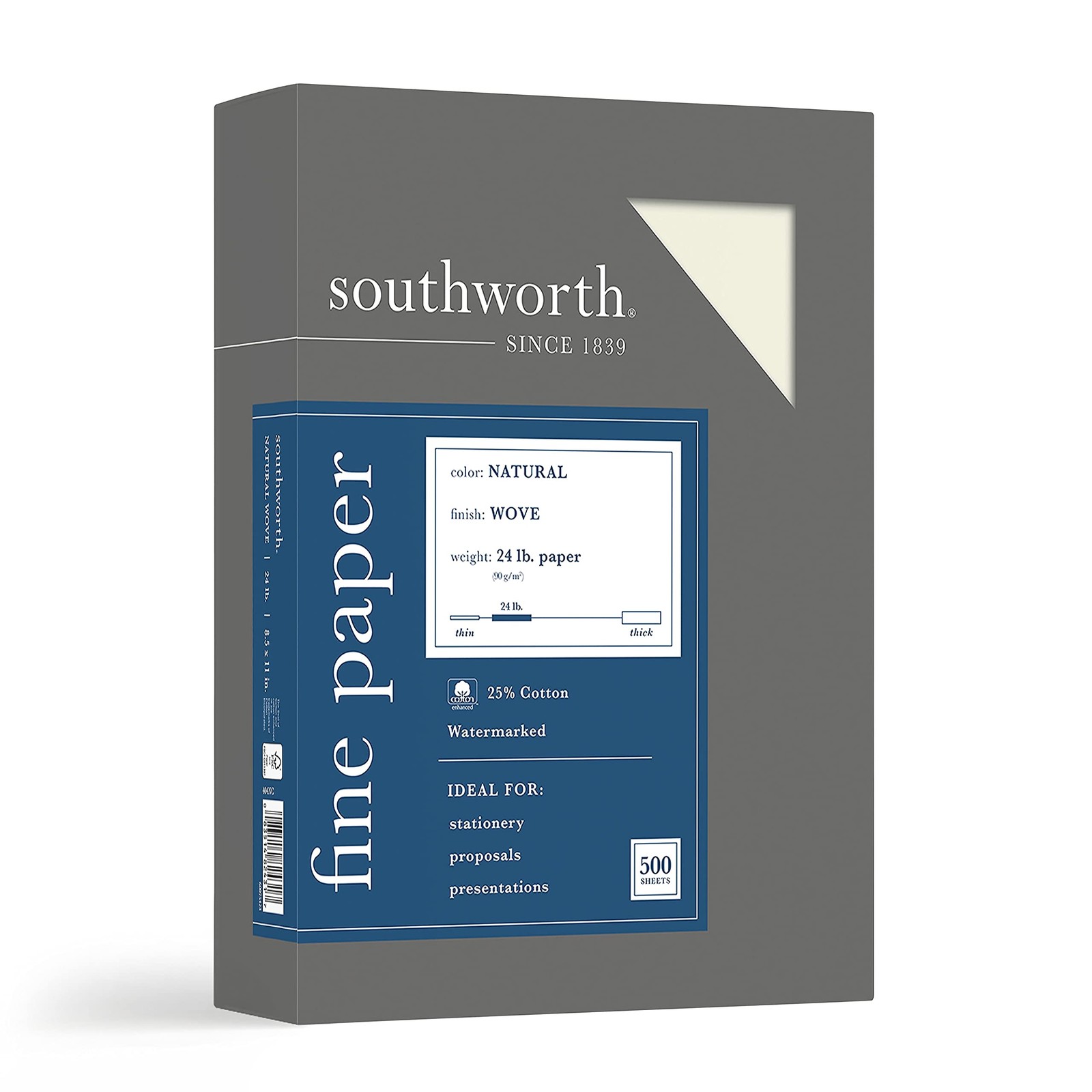 Southworth 25 Cotton Fine Business Paper 8.5×11 500 Sheets Watermarked Acid Free