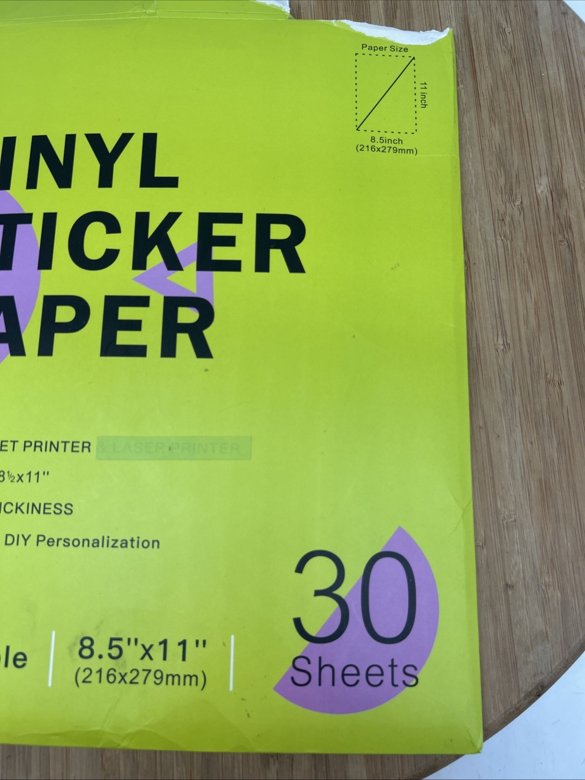 Printable Clear Vinyl Sticker Paper for Inkjet Printers, 29 Sheets