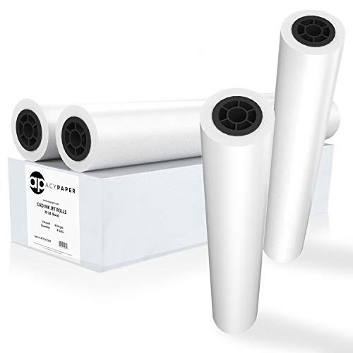 Plotter Paper 36 x 150, CAD Paper Rolls, 20 lb. Bond Paper on 2″ Core for CAD