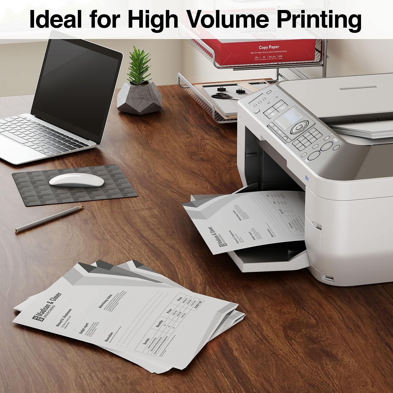 Bulk Printer Paper – 5000 Sheets of 92 Brightness, 20 lb, 8.5×11 Inches – White
