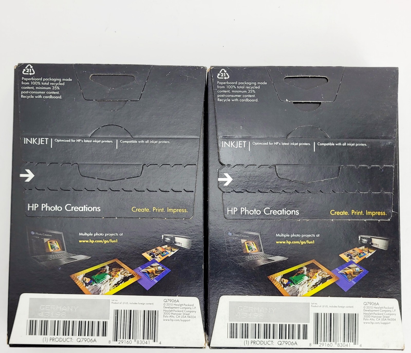 Lot Of 2 NEW Hewlett Packard Q6638A 4 x 6 inch Glossy Printer Paper 100 Sheets E